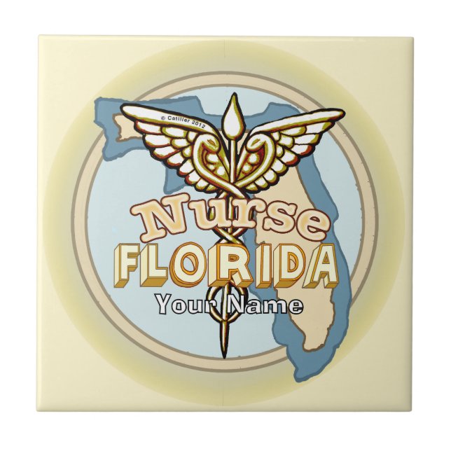 Carreau de l'infirmière de Floride Caducée (Devant)
