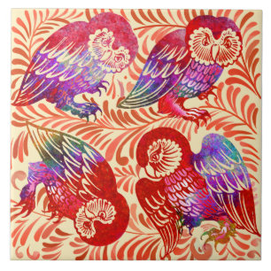 Carreau De Morgan Ruby Luster Owtet Antique Repro