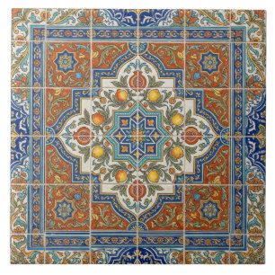 Carreau de mosaïque méditerranéen vintage citrus