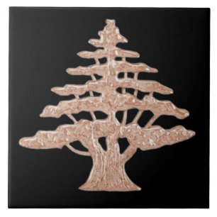 Carreau de mur de l'arbre de cèdre doré maronite d