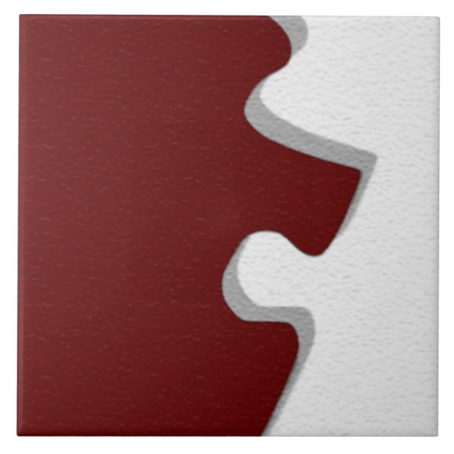 Carreau de pièce de puzzle rouge (Devant)