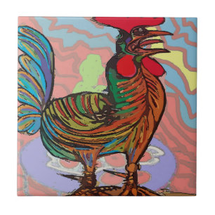 Carreau de poulet multicolore