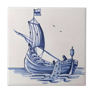 Carreau décharger des tuiles reproductions le bateau part