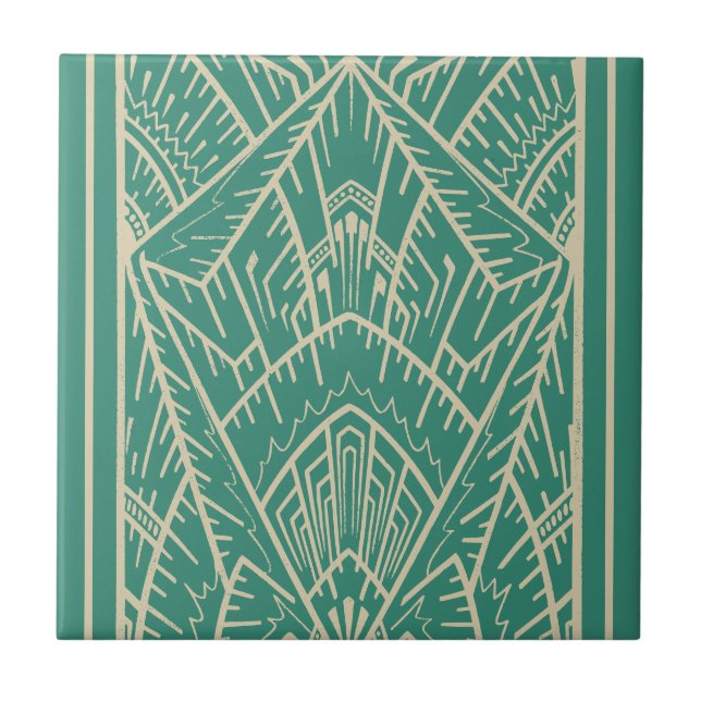 Carreau Déco géométrique moderne Turquoise Abstrait Art Dé (Devant)