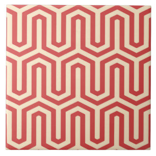 Carreau Déco motif égyptien - corail orange