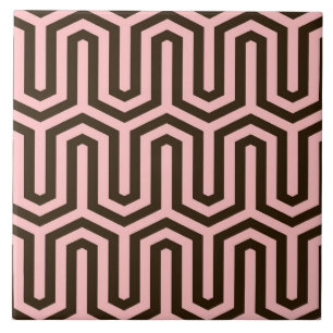 Carreau Déco motif égyptien - rose et chocolat