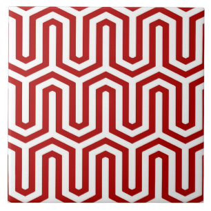 Carreau Déco motif égyptien - rouge et blanc