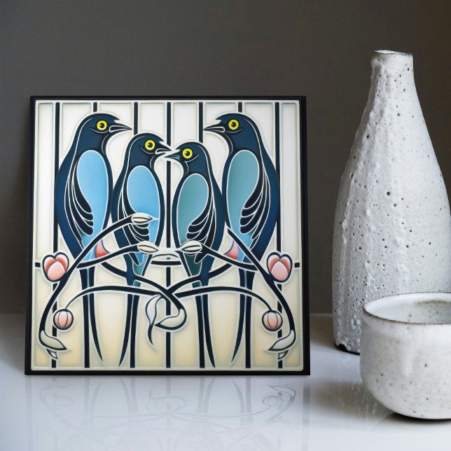 Carreau Décor Art Déco de la famille Bluebird Mackintosh (Créateur téléchargé)