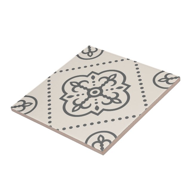 Carreau Décor blanc Motif géométrique (Côté)