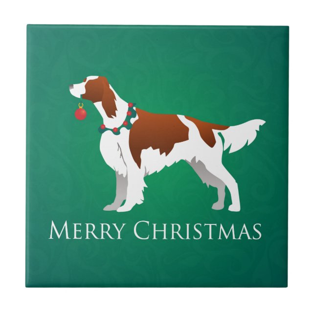 Carreau Décor de Noël irlandais rouge et blanc (Devant)