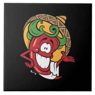 Carreau Décor de piment du sud-ouest mignon