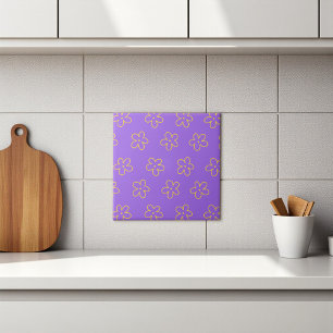Carreau Décor de printemps violet Gras Y2K Fleur sauvage