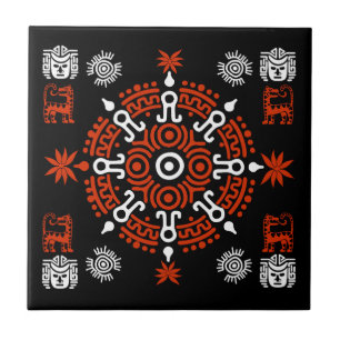 Carreau Décor d'origine artistique aztèque mexicaine