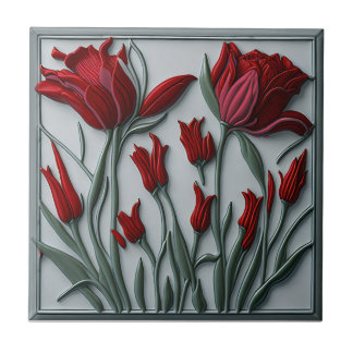 Carreau Décor floral 3D Carrelage en céramique Art Nouveau