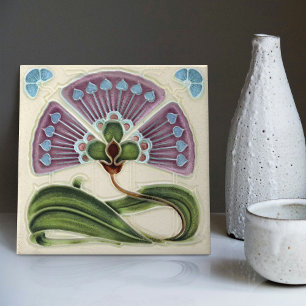 Carreau Décor floral Art Nouveau Déco Vintage