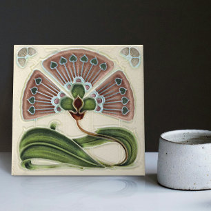 Carreau Décor floral Art Nouveau Déco Vintage