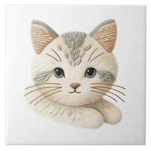 Carreau Décor kitty adorable Carrelage en céramique brodé 