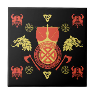 Carreau Décor maison scandinave Viking Norsemen