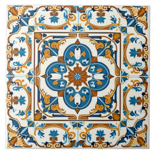 Carreau Décor méditerranéen espagnol traditionnel