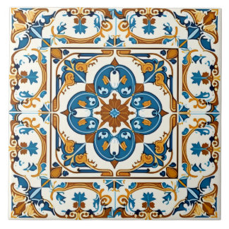 Carreau Décor méditerranéen espagnol traditionnel