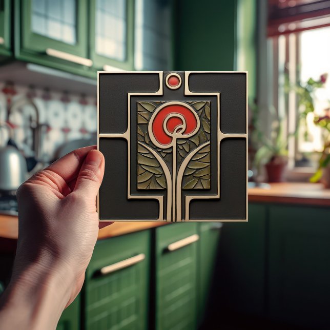 Carreau Décor Mi-Siècle Fleur Terre Macintosh (Créateur téléchargé)