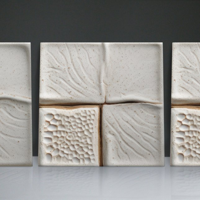 Carreau Décor minimaliste blanc verni Faux Relief (Créateur téléchargé)