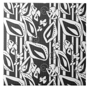Carreau Décor moderne Abstrait noir blanc ornement mosaï