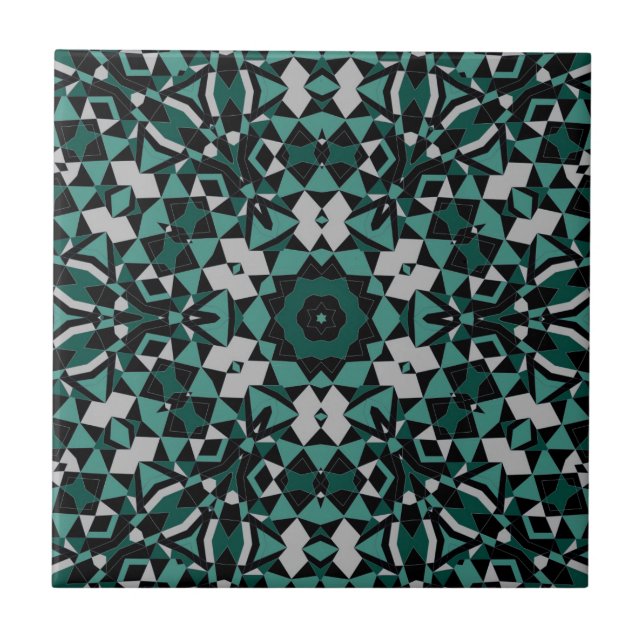 Carreau Décor noir vert gris sans parfum (Devant)