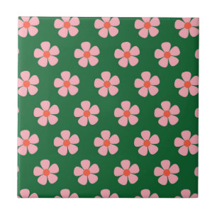 Carreau Décor vert Gras Y2K Fleur sauvage vibrant