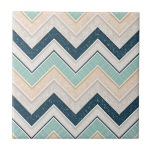 Carreau décoratif carré de 10,8 cm à motif chevron