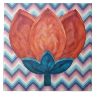 Carreau décoratif de fleur de tulipe de style sud-
