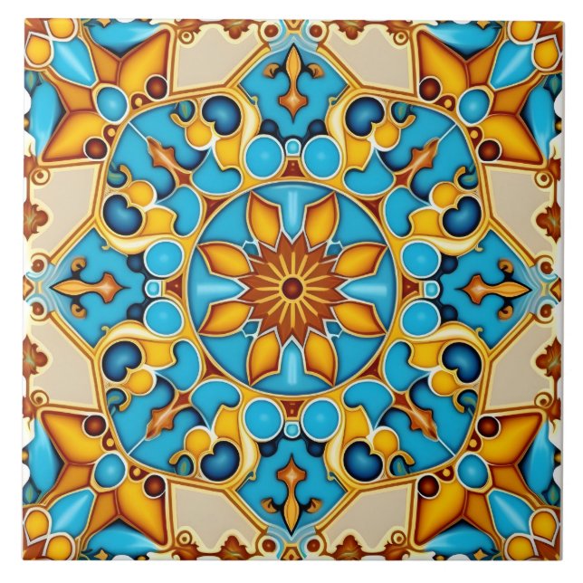 Carreau Décoratif Rustique Méditerranéen Espagnol Azulejo (Devant)