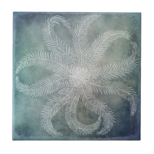 Carreau Décoration de la plage Sea Star Blue Watercolor T