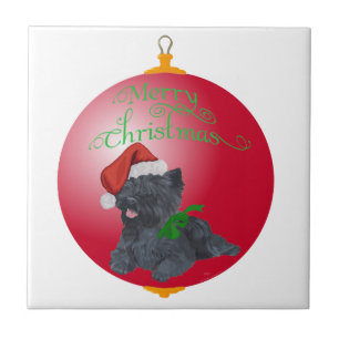 Carreau Décorations de Noël pour Terrier Cairn