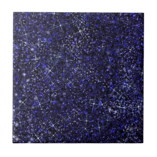 Carreau Deep Delft Midnight Blue Color Faux Parties scinti