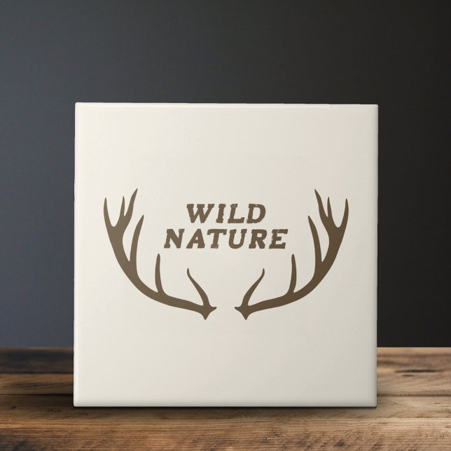 Carreau Deer Antlers & Wild Nature (Deer Antlers & Wild Nature Ceramic Tile)