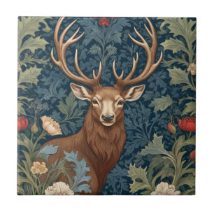 Carreau Deer Stag William Morris style Droite Face