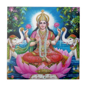 Carreau Déesse de Lakshmi de l'amour, de la prospérité, et