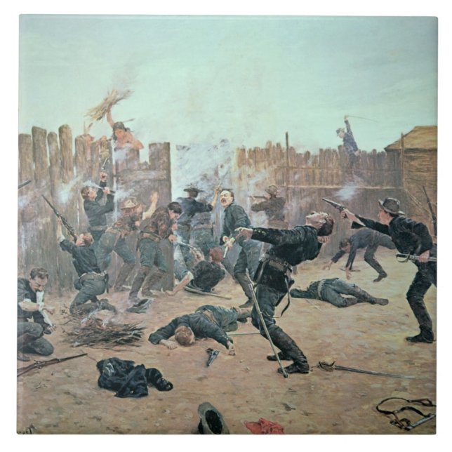 Carreau Défense du fort : Les Indiens attaquent une (Devant)