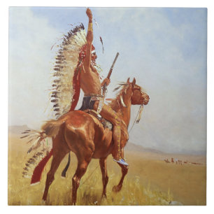 Carreau "Défiance" Western Art de Frederic Remington