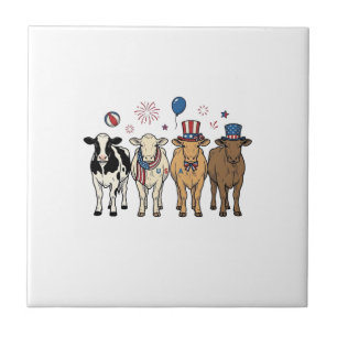 Carreau Défilé de vaches patriotiques conception de chemis