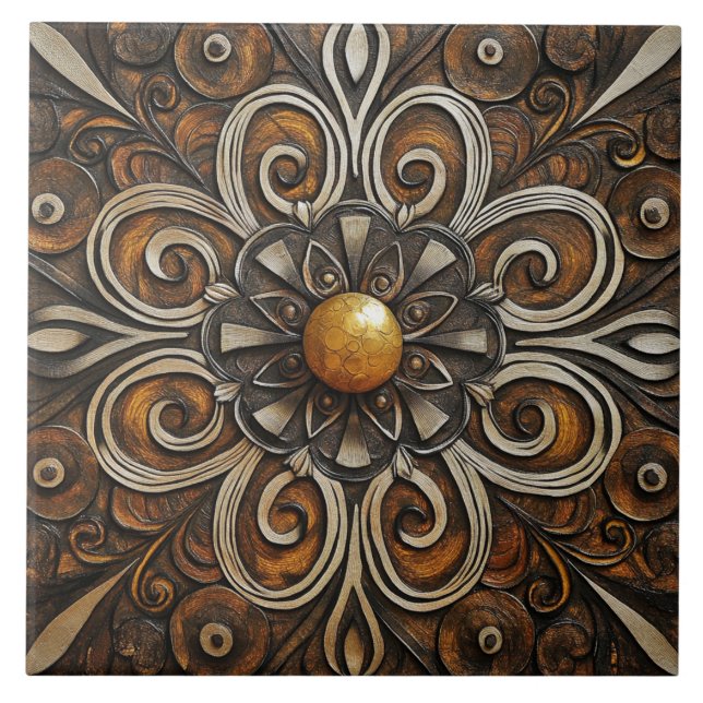 Carreau Défilement orné avec Golden Center 3 (Devant)