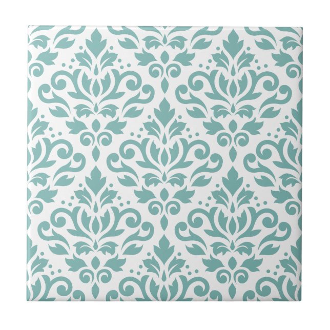 Carreau Défiler Damask Motif Turquoise (Devant)