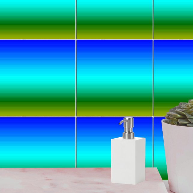 Carreau Dégradé bleu et vert mer et ciel (Sea and Sky Blue and Green Gradient Tile)