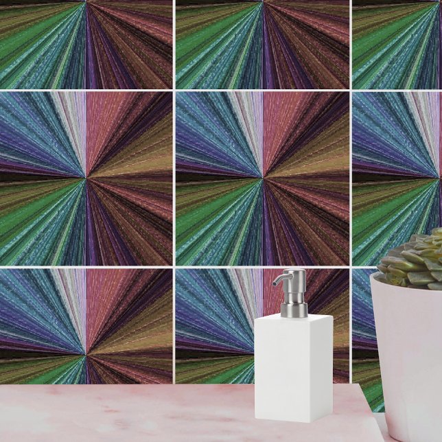 Carreau Dégradé circulaire Terre arc-en-ciel (Circular Gradient Earthy Rainbow Tile)
