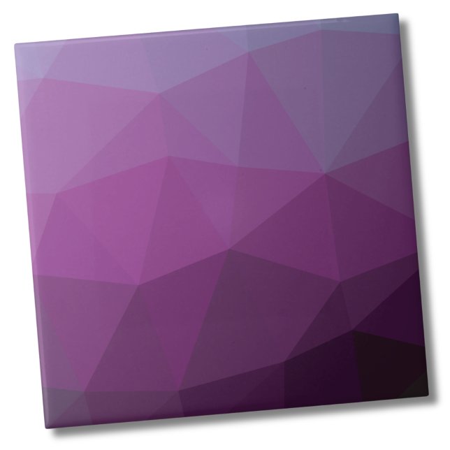 Carreau Dégradé géométrique moderne violet (Stylish Modern Geometric Ombre Purple Gradient Ceramic Tile)