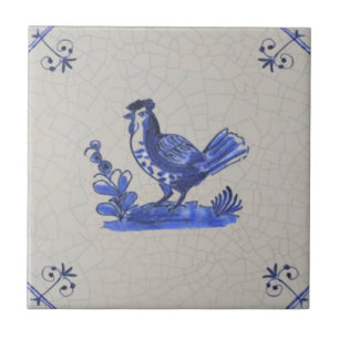 Carreau Delft Bleu Début peint à la main Hen Antique Repro