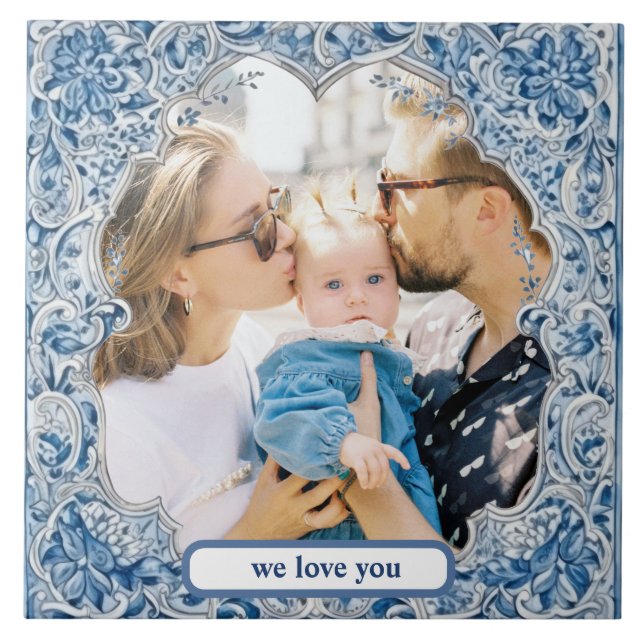 Carreau delft bleu porcelaine blanche Hampton photo person (Devant)