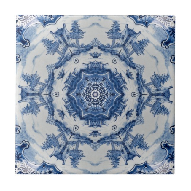 Carreau Delft Blue Design 02 1764 Backsplash Tile ~ (Devant)