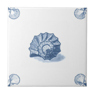 Carreau Delft Shell en spirale couvrent de tuiles avec des